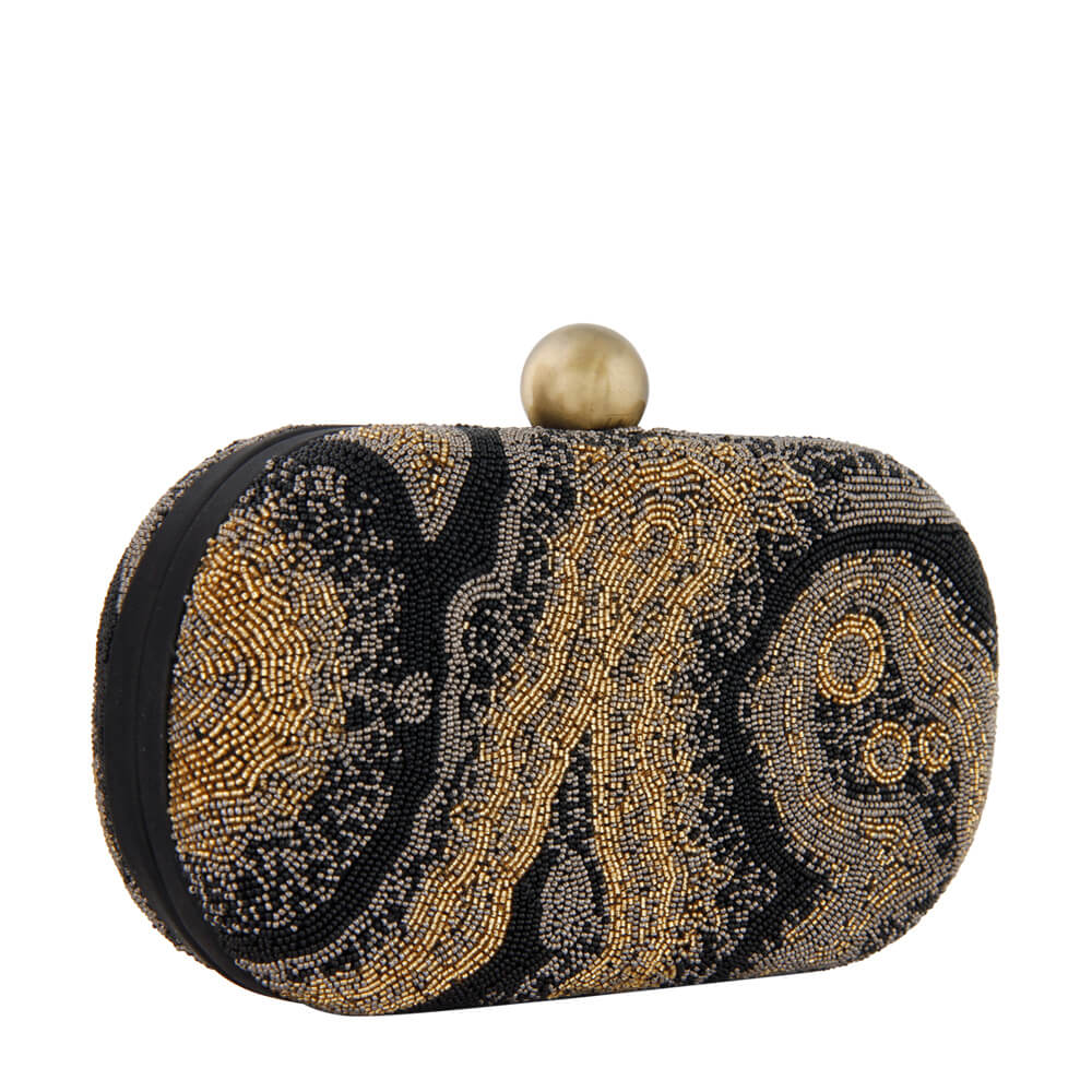 Gemstone Oval Clutch Heritage Black