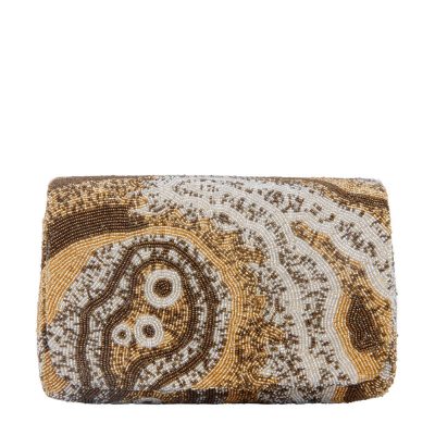 Gemstone Flapover Clutch Peerless Gold