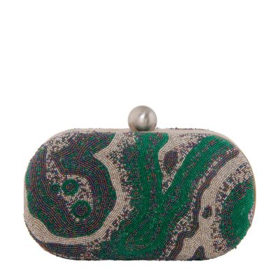 Gemstone Oval Clutch Emerald Green