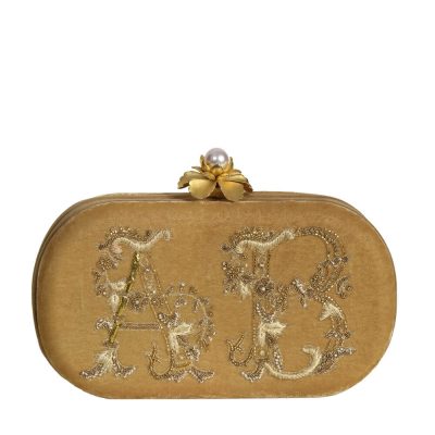 Monogram Oval Clutch Champagne Beige