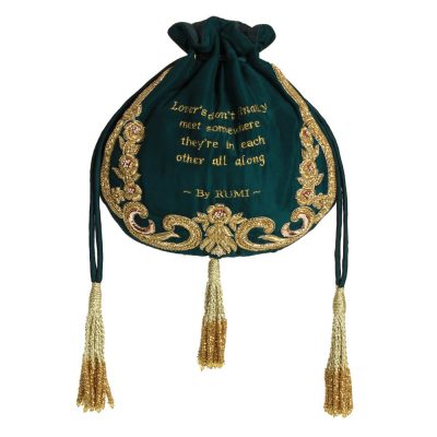 Keepsake Monogram Potli Emerald Green