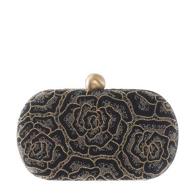 Rosette Oval Clutch Heritage Black