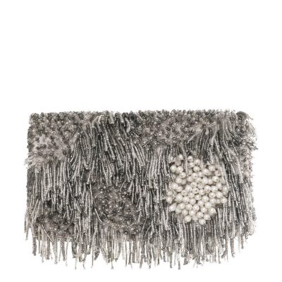 Kratos Flapover Clutch Lustrous Silver