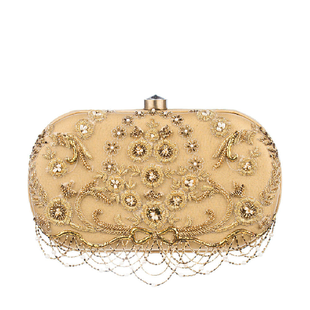 Candela Oval Clutch Champagne Beige