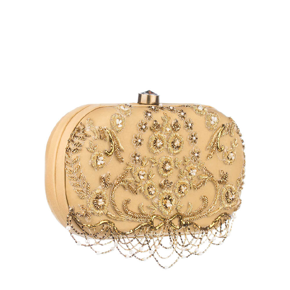 Candela Oval Clutch Champagne Beige