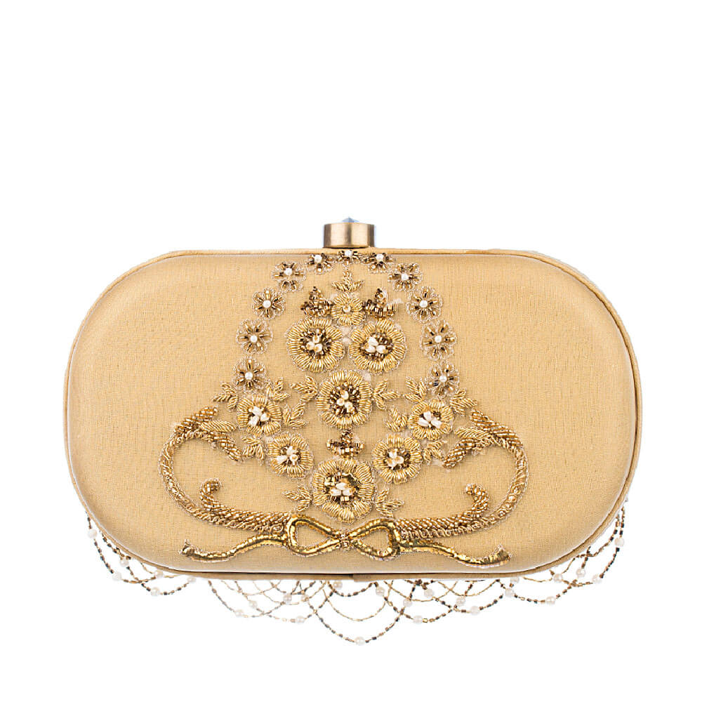 Candela Oval Clutch Champagne Beige