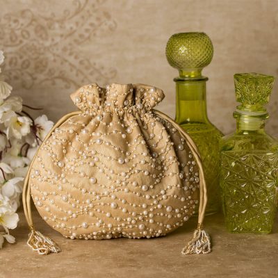 Mehtab Potli Champagne Beige