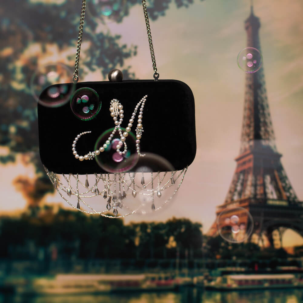 Monogram Pearl Box Clutch Heritage Black