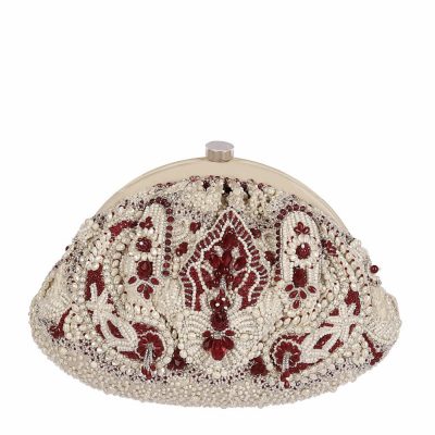 Bijoux Soft Pouch Pristine Ivory Ruby Red