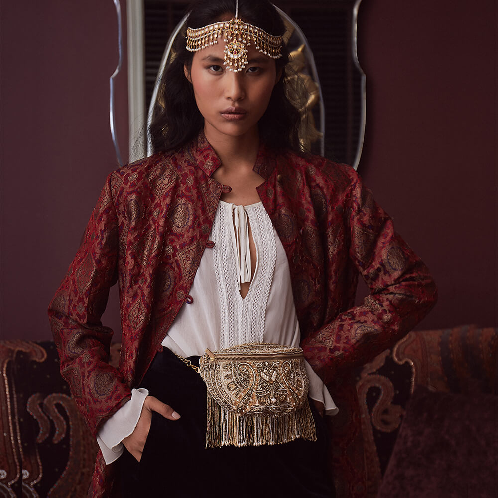 Pashmina Fanny Pack Peerless Gold