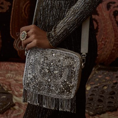 Pashmina Messenger Bag Lustrous Silver