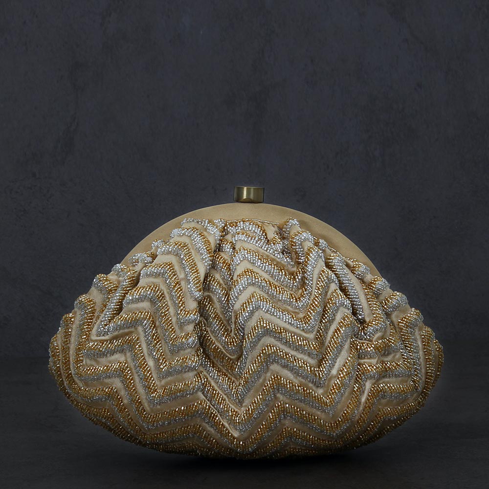 Zena Soft Pouch Peerless Gold Lustrous Silver