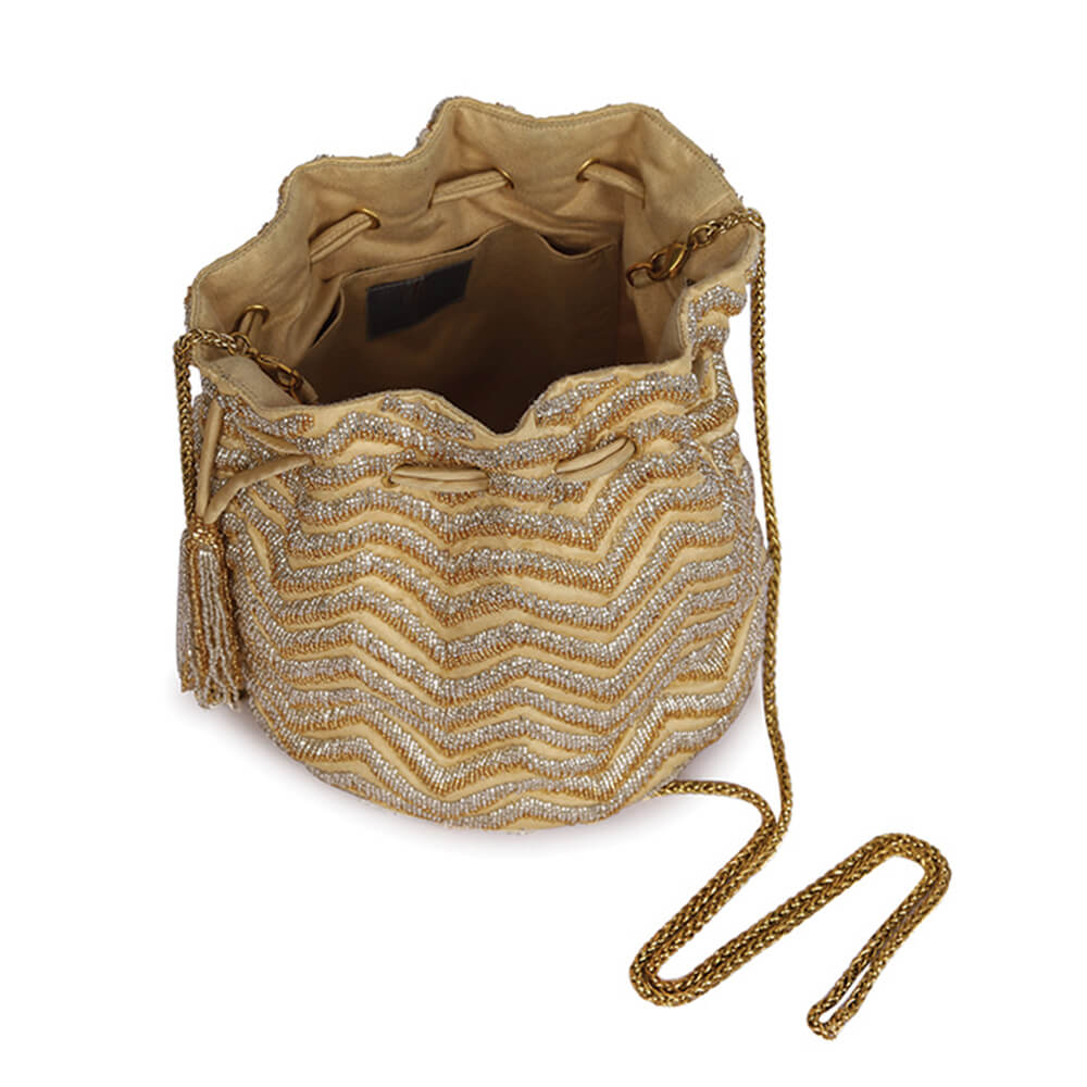 Zena Potli Peerless Gold Lustrous Silver