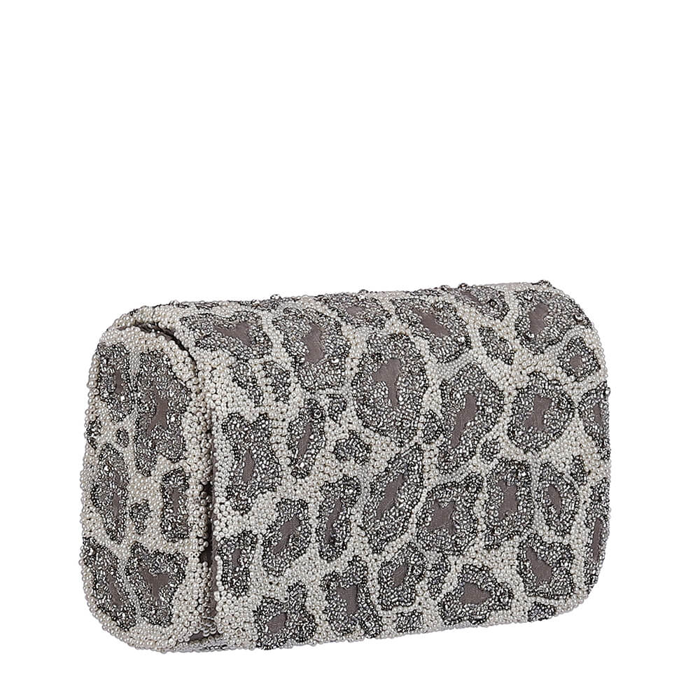 Chichi Flapover Clutch Lustrous Silver