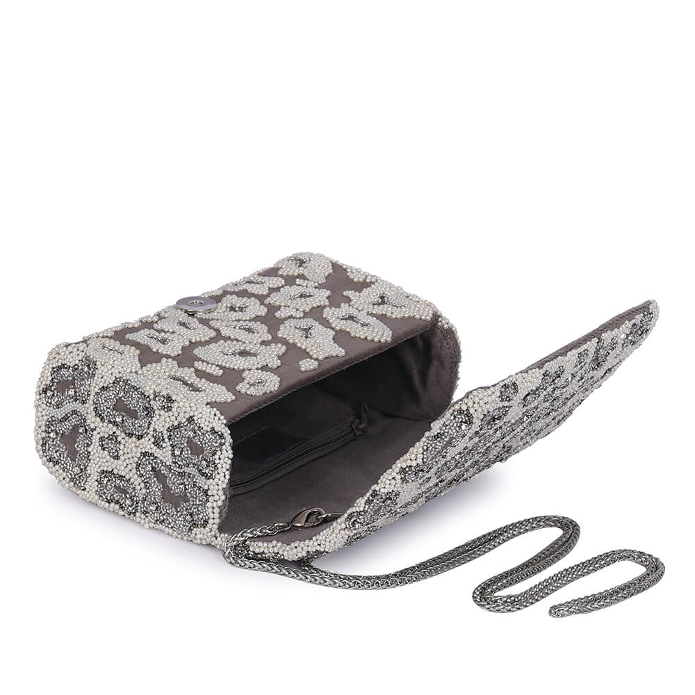 Chichi Flapover Clutch Lustrous Silver