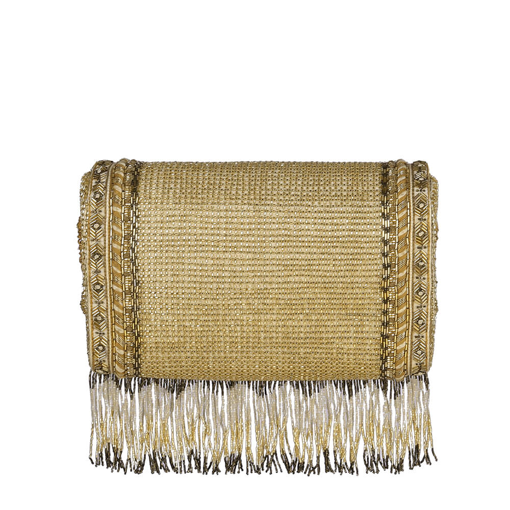 Kaleen Flapover Clutch Peerless Gold