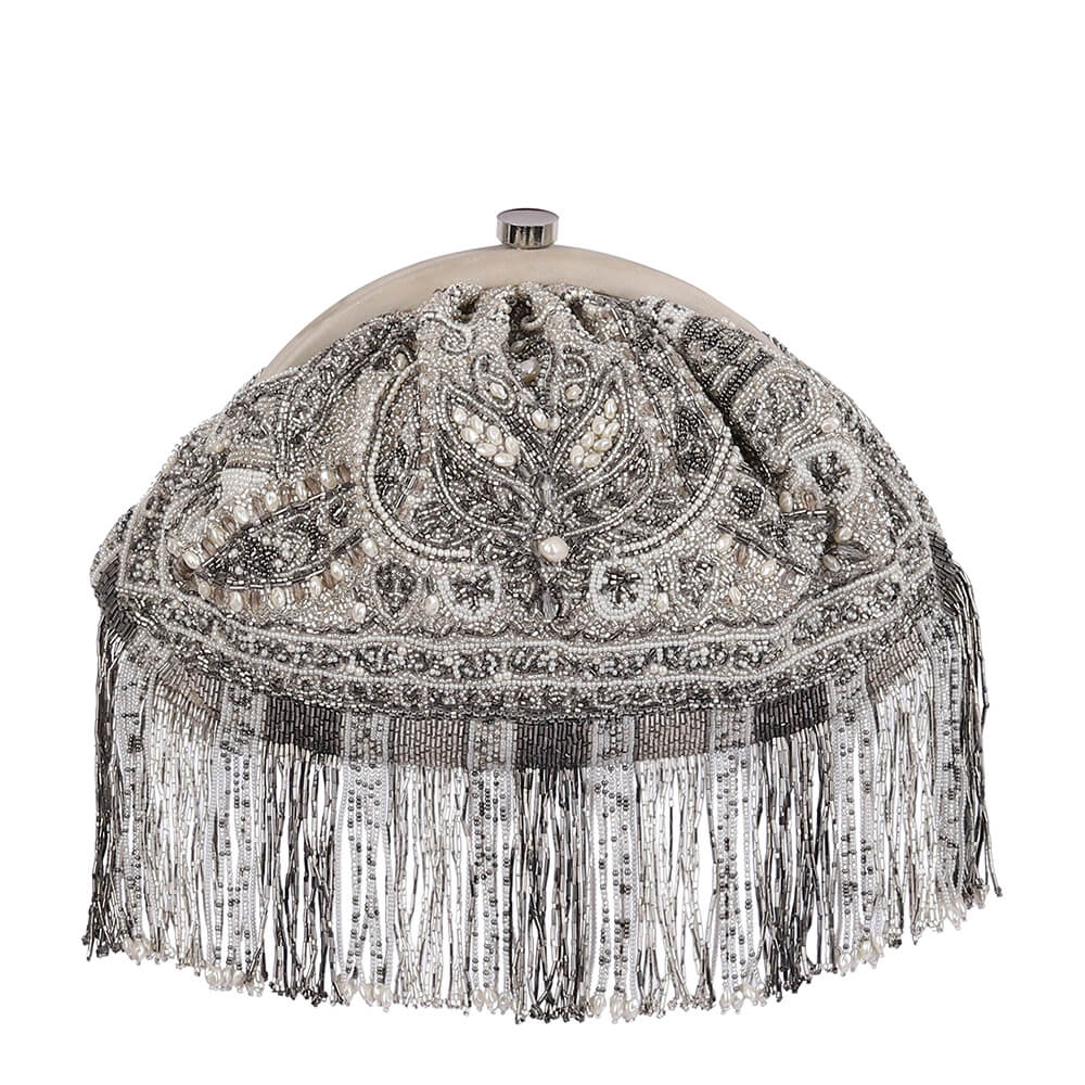 Pashmina Soft Pouch Lustrous Silver