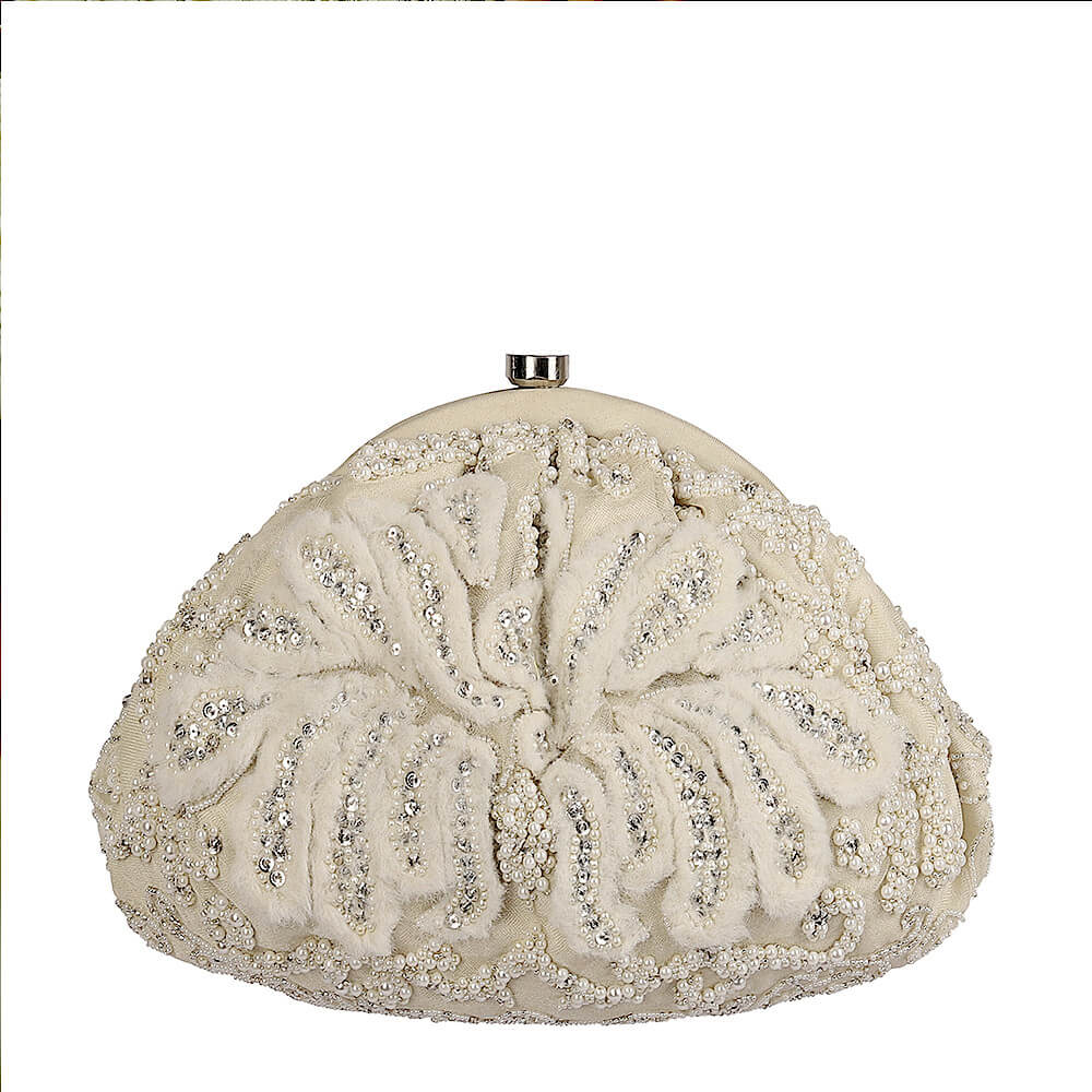 Baroque Soft Pouch Pristine Ivory