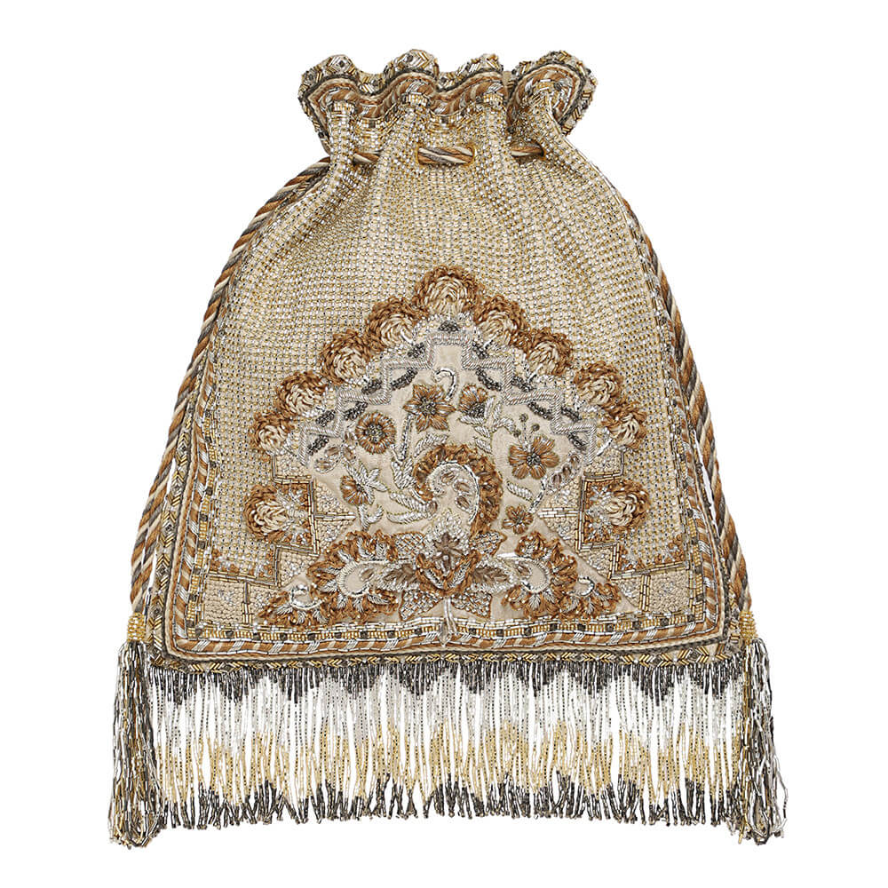 Kaleen Potli Peerless Gold Lustrous Silver