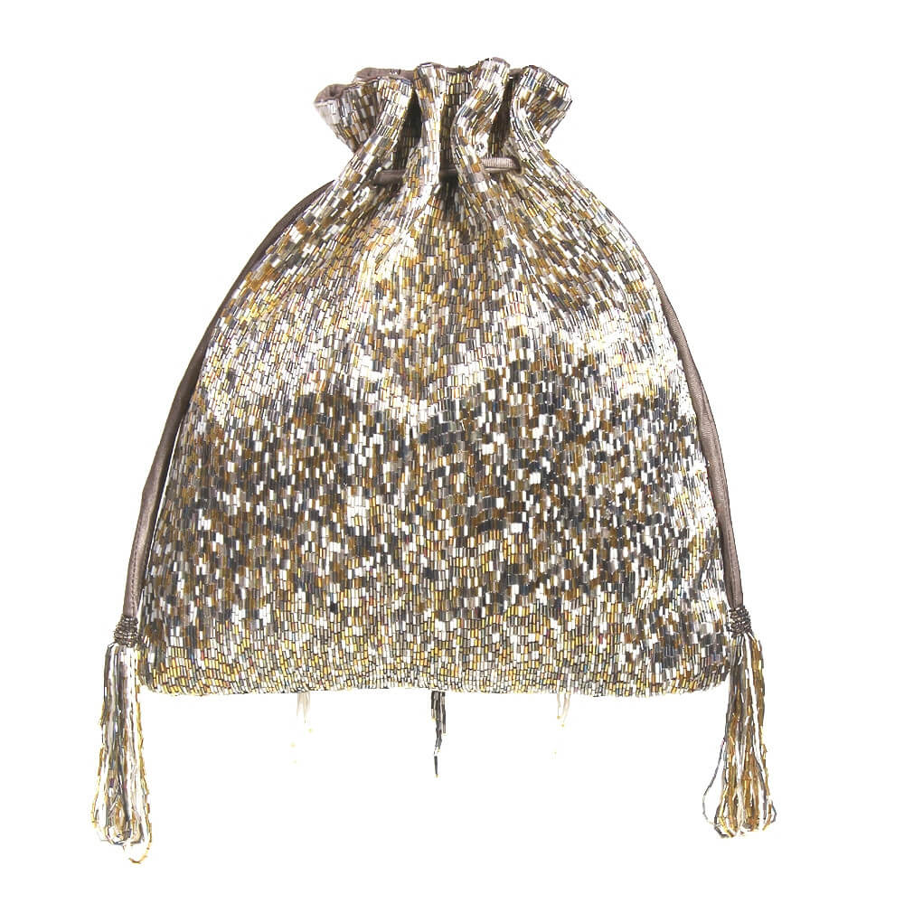 Amber Potli Lustrous Silver With Handle