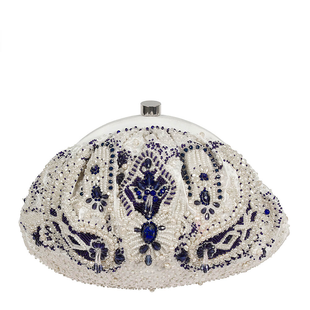 Bijoux Soft Pouch Pristine Ivory Lapis Blue