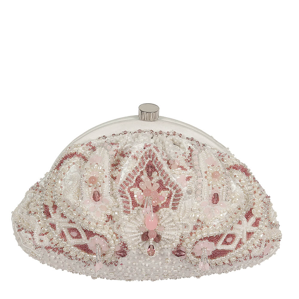 Bijoux Soft Pouch Pristine Ivory Rose Quartz Pink