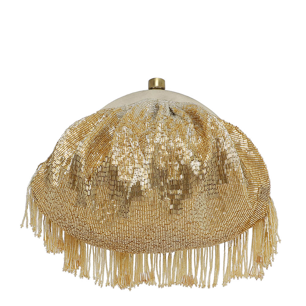 Firante Soft Pouch Peerless Gold Lustrous Silver With Handle