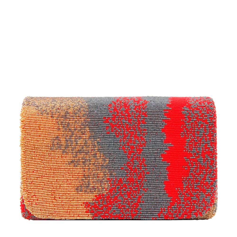 Osmetic Flapover Clutch Carnelian Red