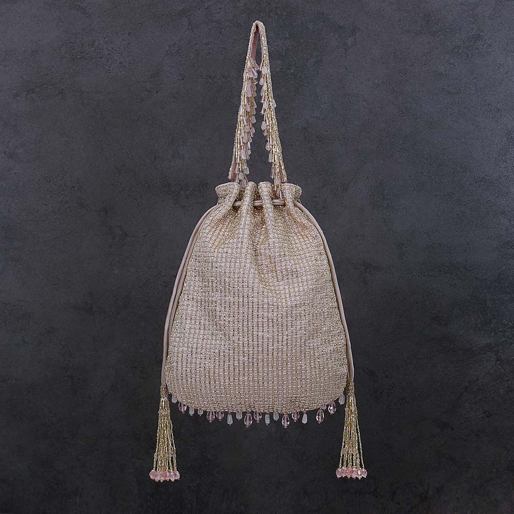 Opal Potli Rose Quartz Pink With Handle