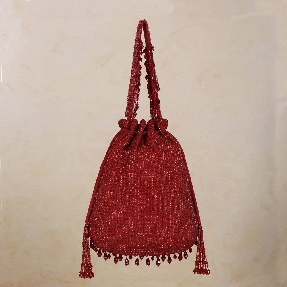 Opal Potli Carnelian Red With Handle