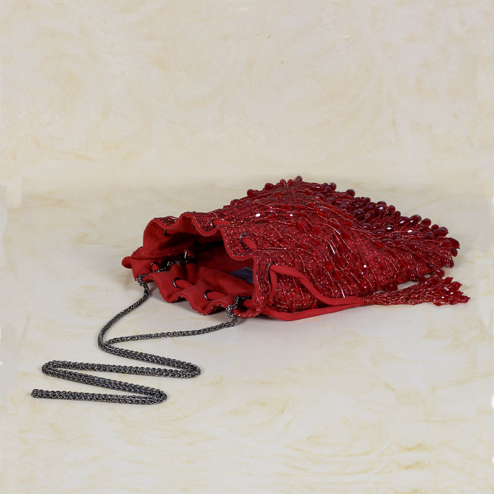 Opal Potli Carnelian Red With Handle