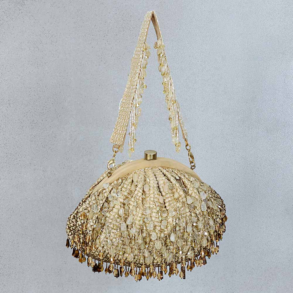 Opal Soft Pouch Peerless Gold With Handle