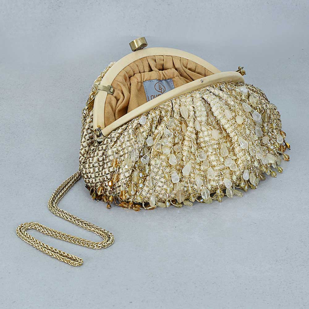 Opal Soft Pouch Peerless Gold With Handle