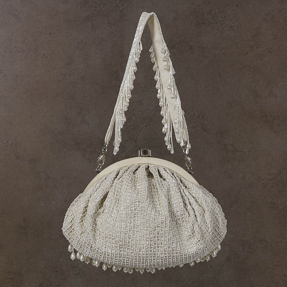 Opal Soft Pouch Pristine Ivory With Handle