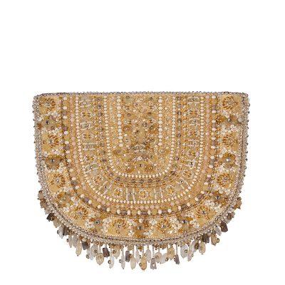 Amara Moon Clutch Peerless Gold Lustrous Silver