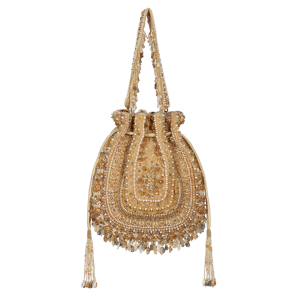 Amara Potli Peerless Gold Lustrous Silver With Handle