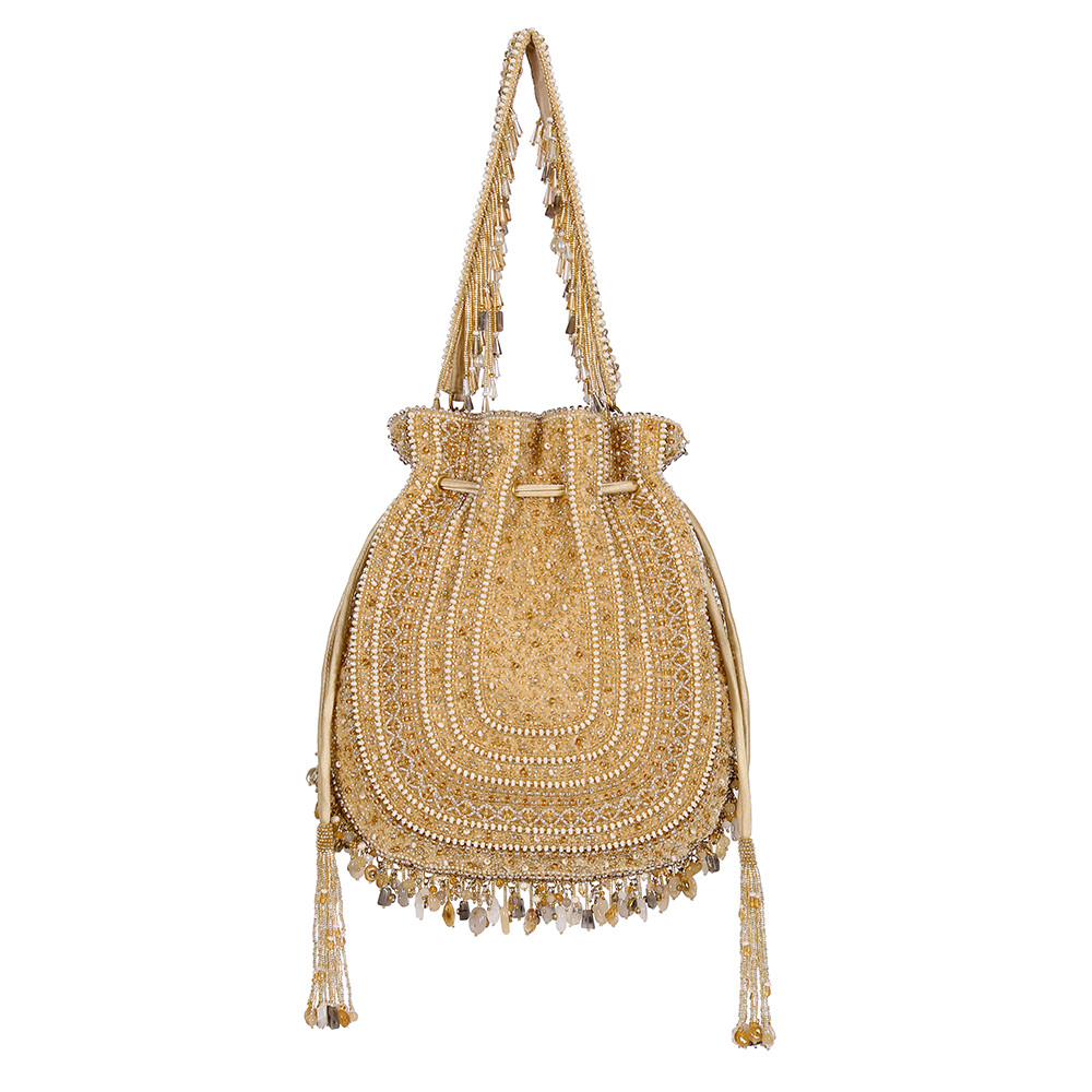 Amara Potli Peerless Gold Lustrous Silver With Handle