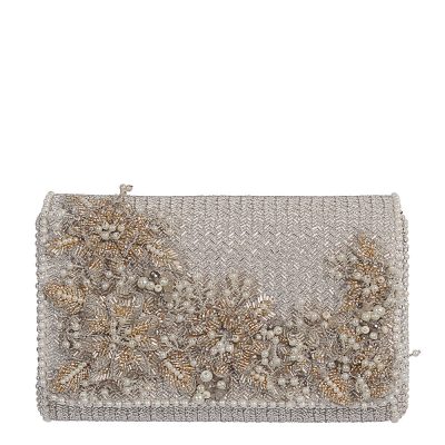ESME Flapover Clutch Lustrous Silver