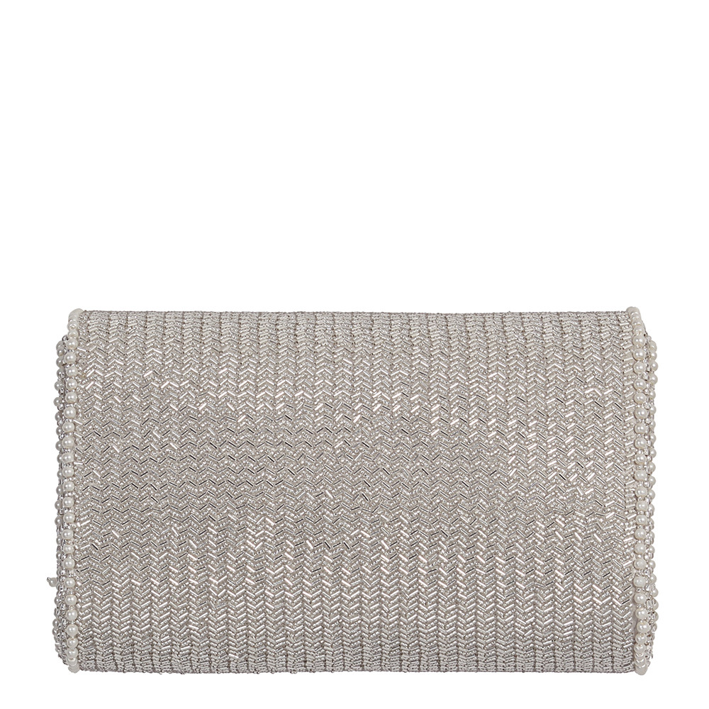 ESME Flapover Clutch Lustrous Silver