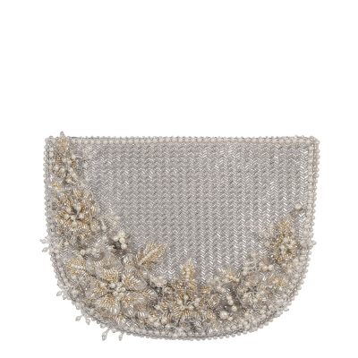 Esme Moon Clutch Lustrous Silver