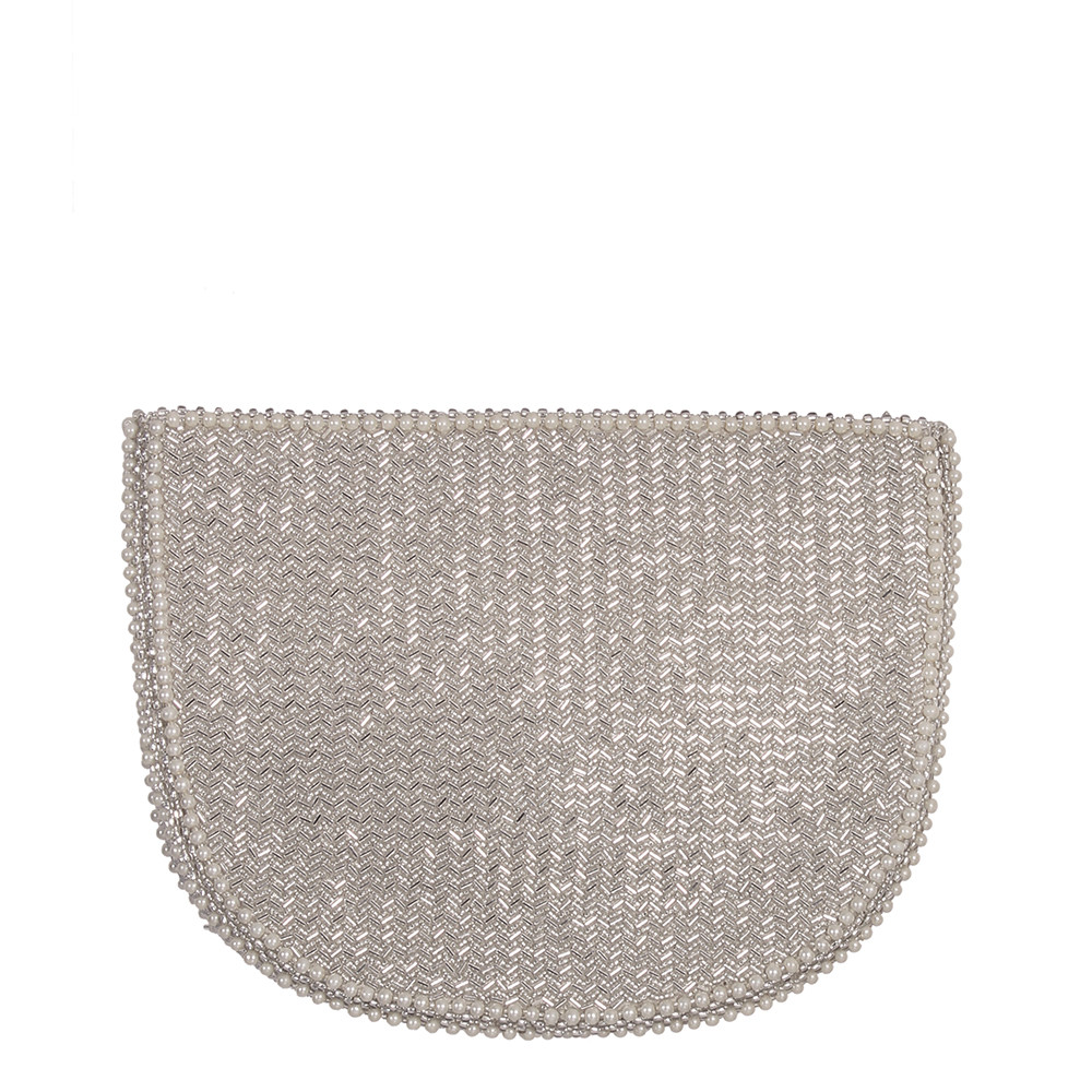 Esme Moon Clutch Lustrous Silver