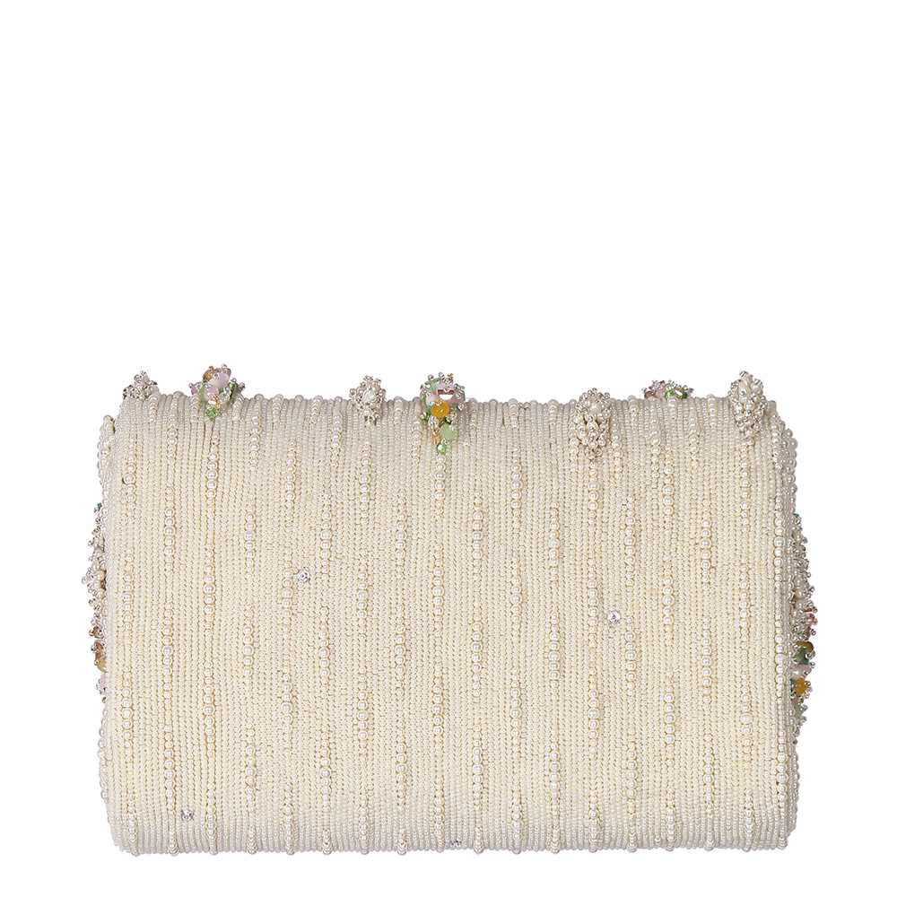 Nora Flapover Clutch Pristine Ivory MULTI