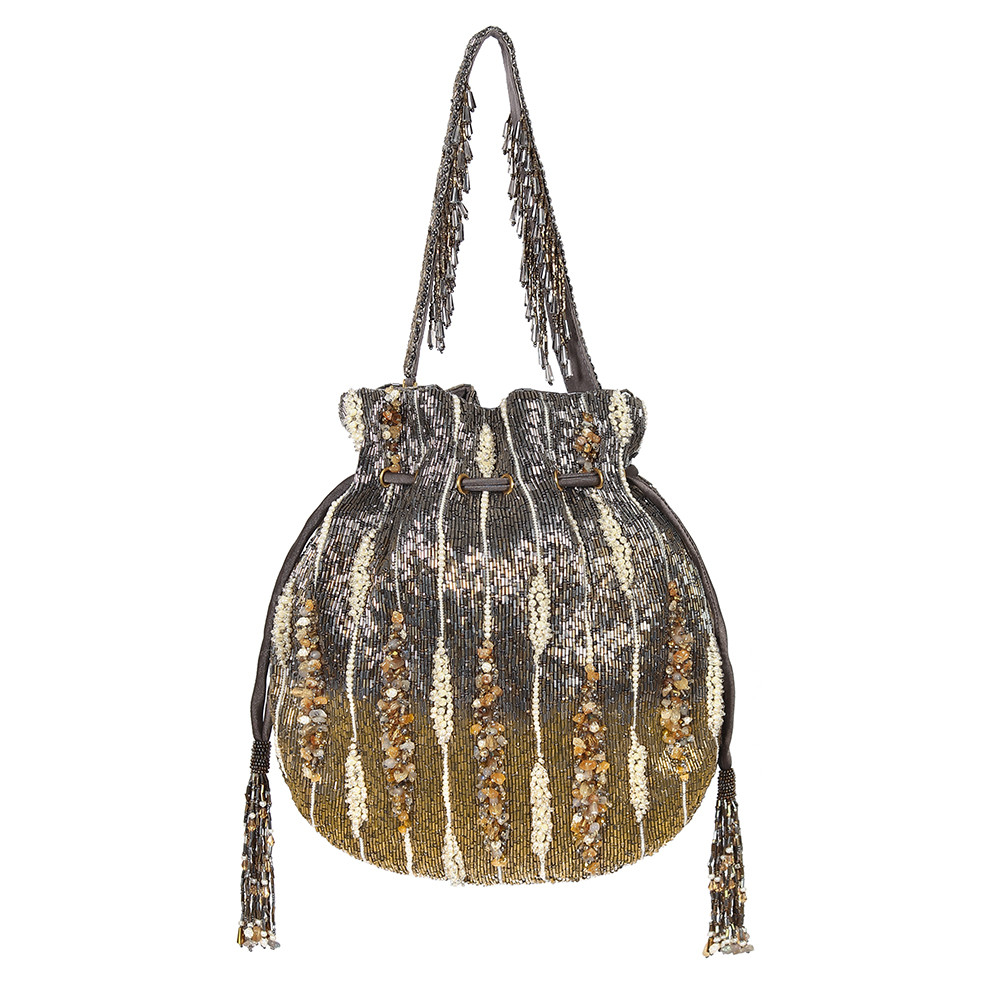 Nora Potli Antique Gold Antique Silver With Handle