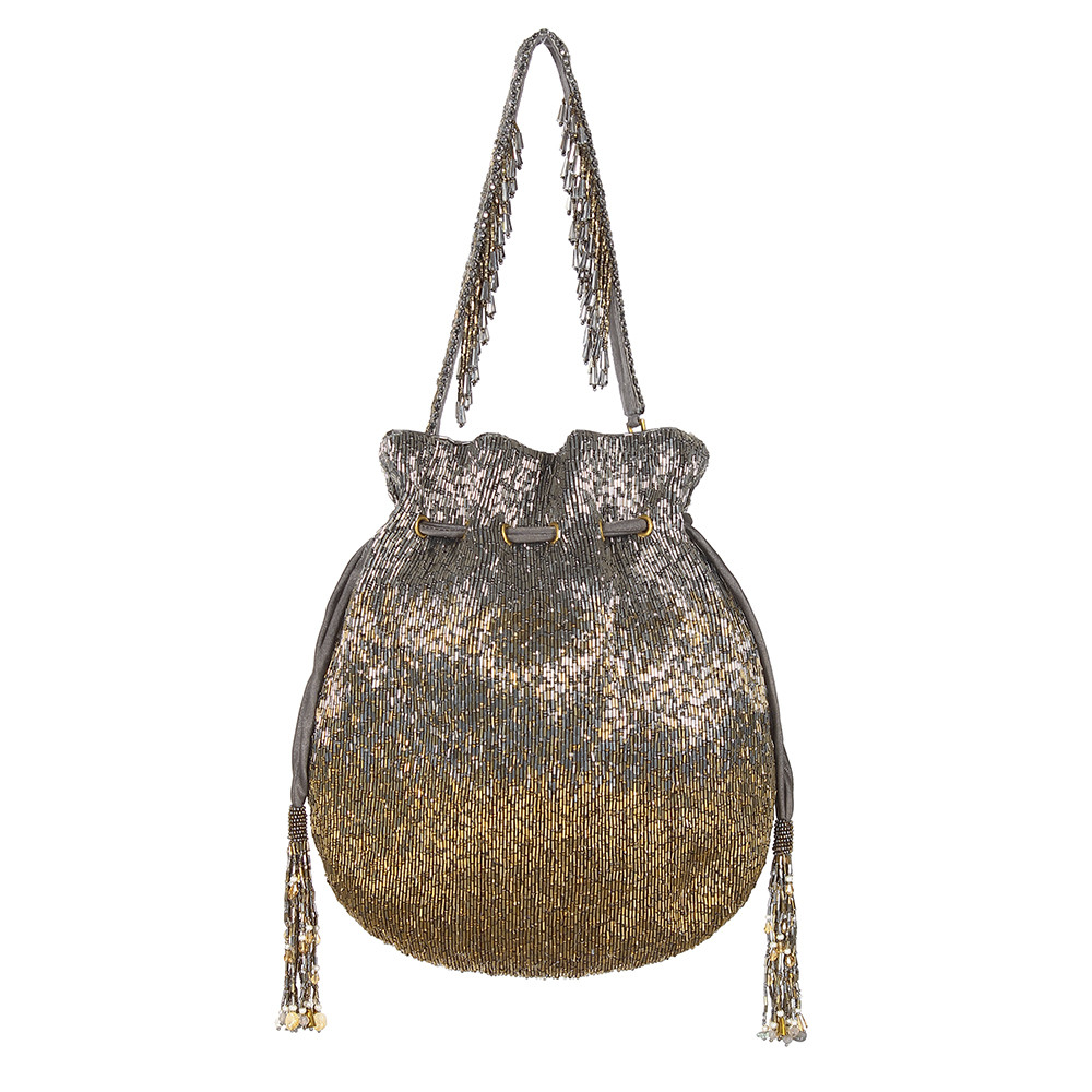 Nora Potli Antique Gold Antique Silver With Handle