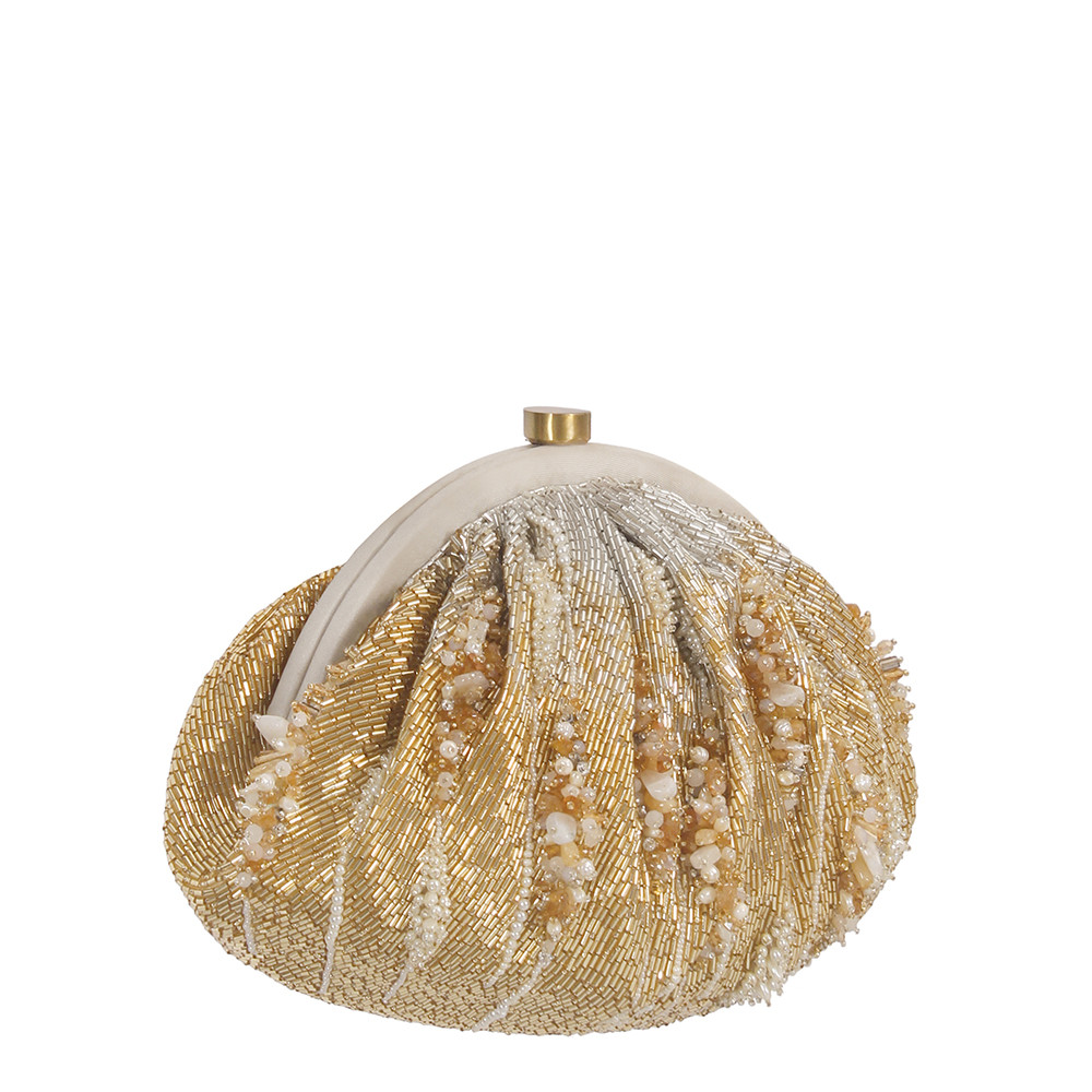 Nora Soft Pouch Peerless Gold Lustrous Silver