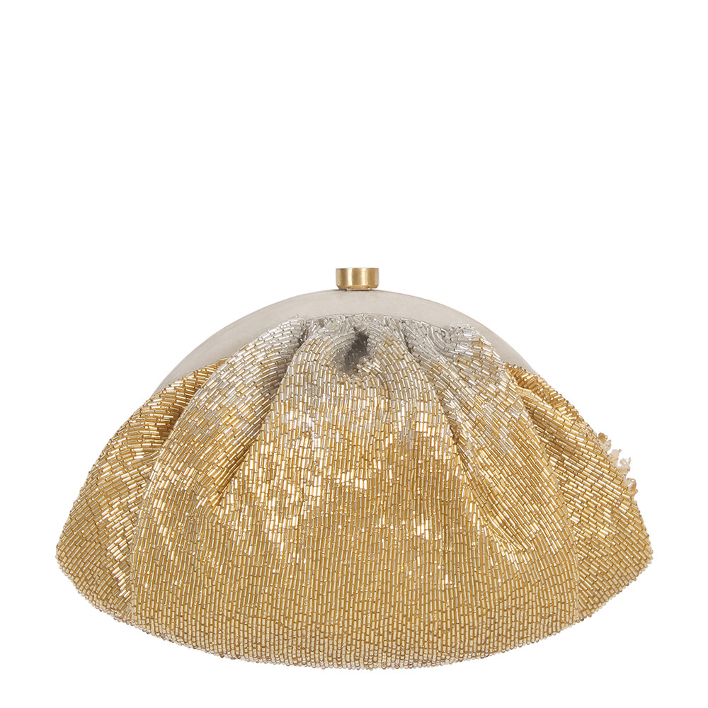 Nora Soft Pouch Peerless Gold Lustrous Silver