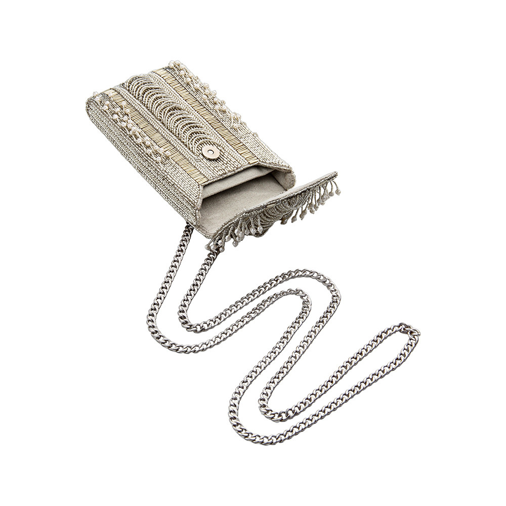 Ruche Mobile Purse Lustrous Silver