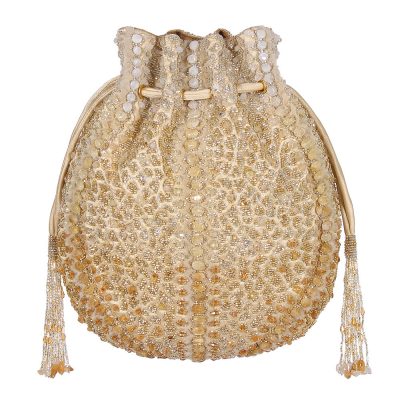 Veira Potli Peerless Gold Lustrous Silver