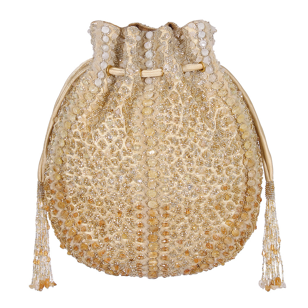 Veira Potli Peerless Gold Lustrous Silver