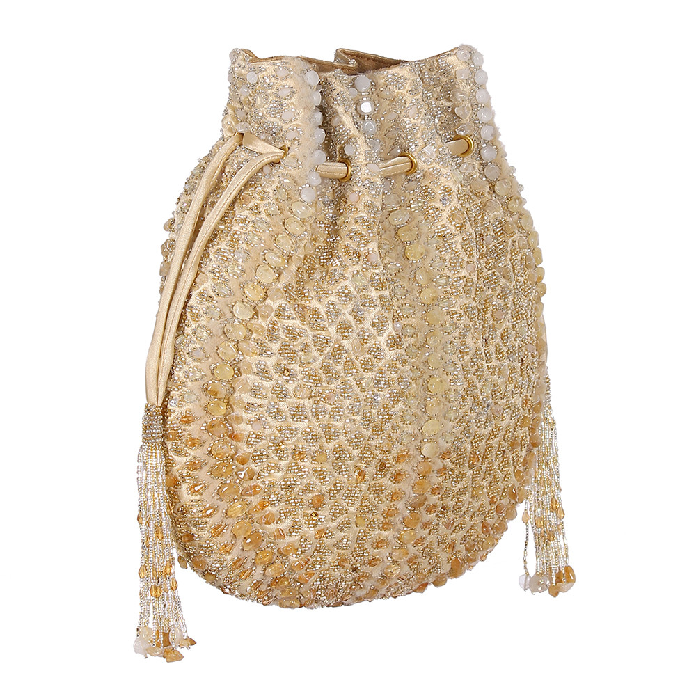 Veira Potli Peerless Gold Lustrous Silver